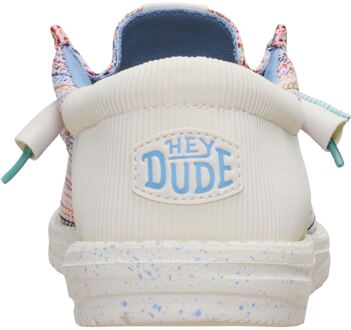 HEYDUDE Wally Funk Multi Mesh Polyester Heren Egret/Multi Moccasins Schoenen Wit - EU 47.5 / UK 12