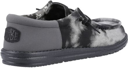 HEYDUDE Wally Funk Overdye Katoenen Heren Zwart/Granietgrijs Moccassinschoenen - EU 47.5 / UK 12