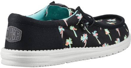HEYDUDE Wally Funk Party Palm Katoenen Heren Zwart/Multicolor Moccasin Schoenen - EU 42 / UK 8