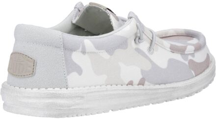 HEYDUDE Wally gewassen camo polyester herenschoenen in grijs woestijncamouflage - EU 47.5 / UK 12