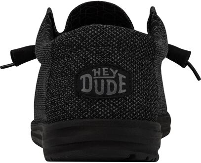 HEYDUDE Wally Sox Faux Suede Heren Micro Totaal Zwart Bootschoenen - maat