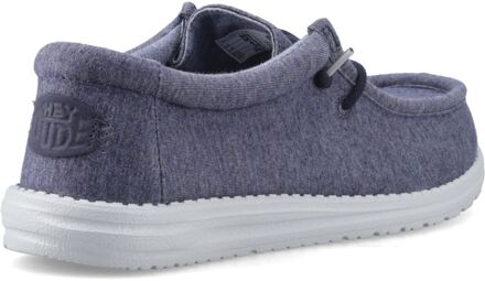 HEYDUDE Wally Stretch Jersey Katoen Heren Marineblauwe Moccasins Schoenen Navy - EU 46 / UK 11