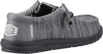 HEYDUDE Wally Stretch Mesh Heren Moccasins Schoenen Van Polyester In Graniet Grijs/zwart - EU 43 / UK 9