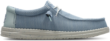 HEYDUDE Wally Stretch Sox Sneakers Heren - Blauw - Maat 42 - Canvas Blue