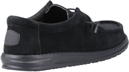 HEYDUDE Wally Suede Heren Zwart Bootschoenen - EU 43 / UK 9