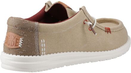 HEYDUDE Wally Workwear Polyester Blend Heren Moccasins Schoenen In Wierook/Multi Bruin