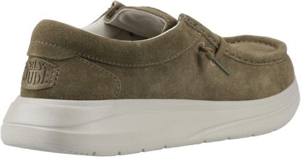 HEYDUDE Wally X Suede Heren Moccasins Schoenen Van Donkergroen/steengrijs Suède - EU 44.5 / UK 10