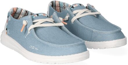 HEYDUDE Wendy Boho Slip-On Sneakers Dames blauw - wit - 38