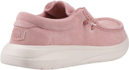 HEYDUDE Wendy COMF Suède Leren Dames Roze Roze/Flonker Rosa Moccasins Schoenen Rosé