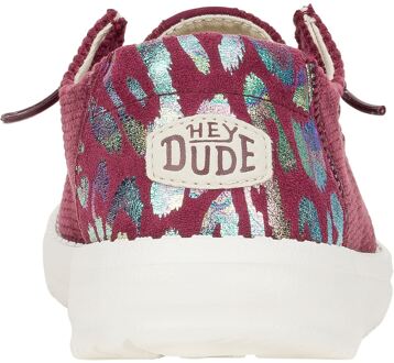 HEYDUDE Wendy Corduroy Leo Polyester Damesschoenen Bourgondië Rood - EU 38 / UK 5