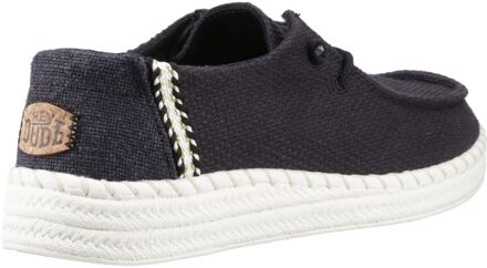 HEYDUDE Wendy Espadrille Geweven Katoenmix Dames Zwarte Espadrilles - EU 40.5 / UK 7
