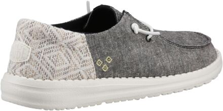 HEYDUDE Wendy Funk Surf Baja Katoenmengsel Vrouwen Zwarte/Multi Mokassins Schoenen - EU 39/ UK 6