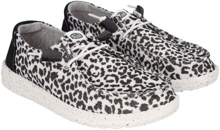 HEYDUDE Wendy Leopard Slip-On Sneakers Dames zwart - wit - 38