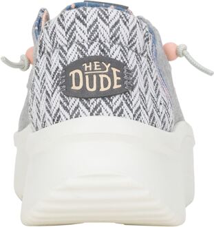 HEYDUDE Wendy Peak Chambray Geweven Polyester Vrouwen Grijze Loafers Grijs - EU 37 / UK 4