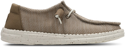 HEYDUDE Wendy Stretch Sox Sneakers Dames - Bruin - Maat 37 - Canvas Brown