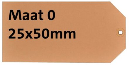 HF2 Label HF2 nr0 200gr 25x50mm chamois 1000stuks