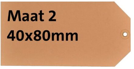 HF2 Label karton nr2 200gr 40x80mm chamois 1000stuks