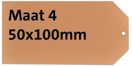 HF2 Label karton nr4 200gr 50x100mm chamois 1000stuks