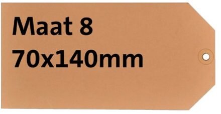 HF2 Label karton nr8 200gr 70x140mm chamois 1000stuks