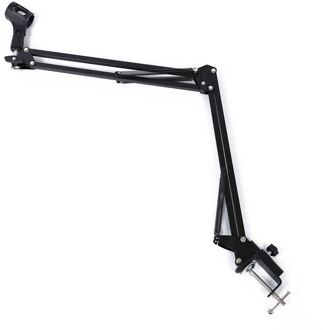 Hfes Uitschuifbare Opname Microfoon Holder Suspension Boom Scissor Arm Stand Houder Met Microfoon Clip Tafel Montageklem