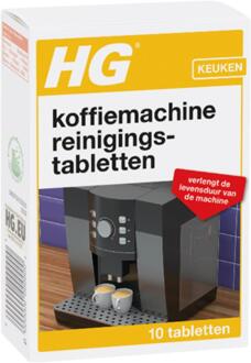 HG Koffiemachine Reinigingstabletten 10 Stuks In Doosje, Biologisch Afbreekbaar.