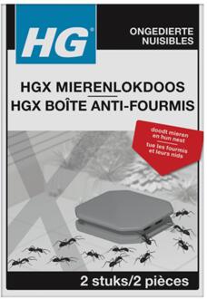 HG X - lokdoos tegen mieren - grijs - 2 stuks mierenlokdoosjes  voor Binnen van HGX
