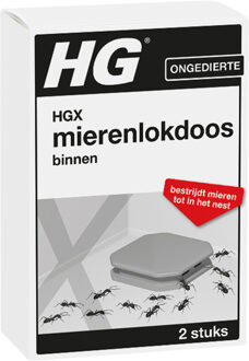 HG X - lokdoos tegen mieren - grijs - 2 stuks mierenlokdoosjes  voor Binnen van HGX