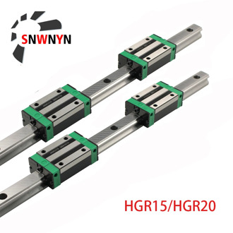HGR20 HGR15 HGR25 Square Linear Guide Rail 2pc+4pcs HGH20CA/HGW20CC HGH15CA Flang Slide Block Carriages For CNC Router Engraving