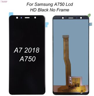 Hh Amoled A7 Lcd Voor Samsung Galaxy A750 Lcd SM-A750F/Ds A750FN Display Touch Screen Digitizer Vergadering 1Pcs HD zwart