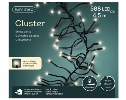 HHCP Clusterverlichting Warm Wit 4,5 m/588 Lampjes Zwart