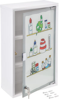 Hi 33283 - Medicijnkast - staal met opdruk Wit
