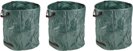 Hi 3x stuks hi pop-up tuinafvalzak - groen - 272 liter - tuinafvalzakken - opvouwbaar - tuin schoonmake