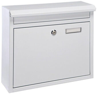 Hi Brievenbus ijzer met slot - wit - 36 x 12 x 32 cm - Postbus - Woonaccessoires