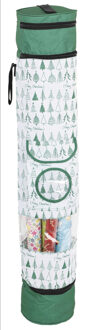 Hi cadeaupapier?opbergtas - groen - pvc/polyester - 94 x 17 cm - kerstinpakpapier opruimtas