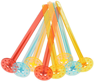 Hi Cocktailstampers/roerders - kunststof - 24x stuks - gekleurd - 18 cm