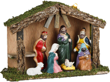 Hi Complete kerststal inclusief kerststal beelden 30 x 10 x 21 cm - Kerststallen Multikleur