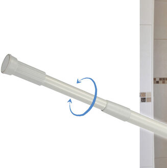 Hi Douchegordijn stang - uitschuifbaar van 74 naar 120 cm - aluminium - Montage kliksysteem