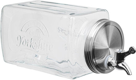 Hi Drank/Water/Limonade dispenser tap - 3,8L - glas - 32,5 x 15 cm