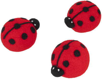 Hi drogerballen/wasbollen - 3x stuks - lieveheersbeestjes - voor zachte/kreukvrije was