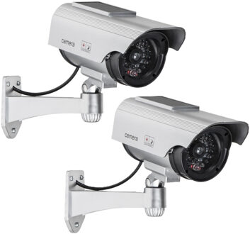 Hi Dummy camera - 2x - met solar - realistisch design - IP44 - inclusief bevestiging