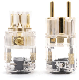 HI-End Schuko plug EU version power plugs for audio power cable 24K Gold Plated Male Plug Female IEC Connector