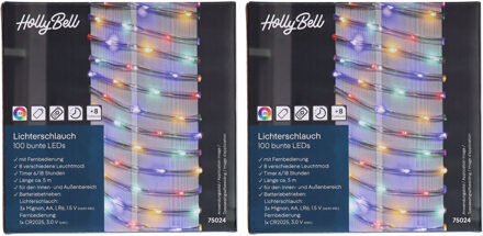 Hi Feestverlichting lichtslang - 2x - 100 led lampjes - gekleurd?- 5 m?- 8 functies - kerstverlichting