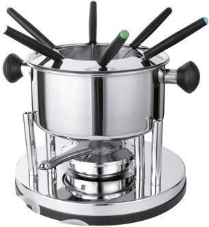 Hi Fondue set - 6 personen - zilver - D18 cm - RVS/PP - chocoladefondue - kaasfondue