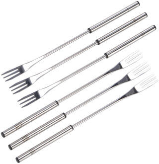 Hi Fondue vorken - 6x - 26 cm - roestvrijstaal - kaasfondue/vleesfondue