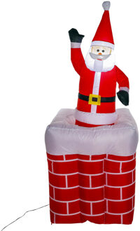 Hi Grote opblaasbare kerstman - in schoorsteen - 180 cm - met led verlichting en beweging