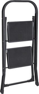 Hi Huishoudtrap - zwart - 81 cm - inklapbaar - keukentrap