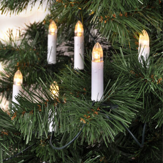 Hi kerstverlichting - 20 LED kaarsen op clip - 530 cm - warm wit - Kerstverlichting kerstboom Groen