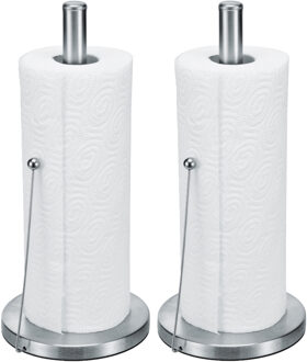 Hi Keukenrolhouder - 2x - 33 cm - RVS - houder voor keukenpapier/keukenrol
