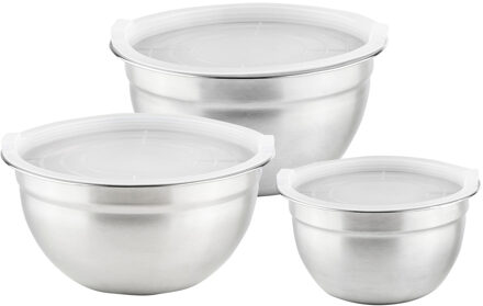 Hi Kommenset - zilver - RVS - D18/20/22cm - keuken - set van 3 - mengkom