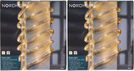 Hi Lichtslang - 2x - 120 led lampjes - warm wit - 6 meter - slangverlichting - kerstverlichting